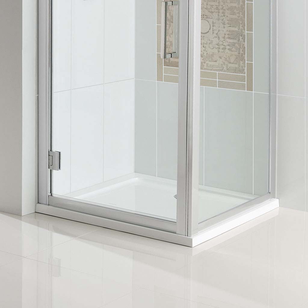 Volente Plan A ABS 900mm x 900mm Square Stone Resin Shower Tray - White