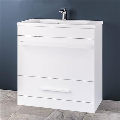 Oslo 80 unit with internal drawer High Gloss White