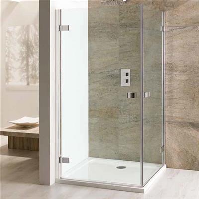 Volente 1850mm x 800mm Double Hinge Shower Door - Chrome Profiles