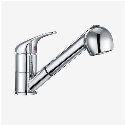 Kitchen Basin Mixer Mono Tap with Pull Out Rinser - Chrome
