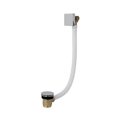 Square Waterfall Bath Filler Tap with Waste Chrome
