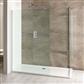Volente 6mm Easy Clean 1850mm x 800mm Walk-In End Shower Panel with Support Bar - Chrome Profiles