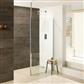 Valliant 8mm 1950mm x 1400mm Square Pole Walk-In Front Shower Panel - Chrome