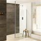 Valliant 8mm 1950mm x 800mm Round Pole Walk-In Front Shower Panel - Chrome