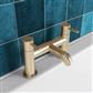 Meriden Bath Filler Tap with Curved Spout Brushed Brass