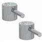 (Pair) Meriden Full Knurling Tap Handles for Bath Filler and Bath Shower Mixer Taps Chrome