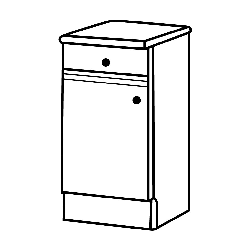 Bonito 30cm LH base drawer unit White