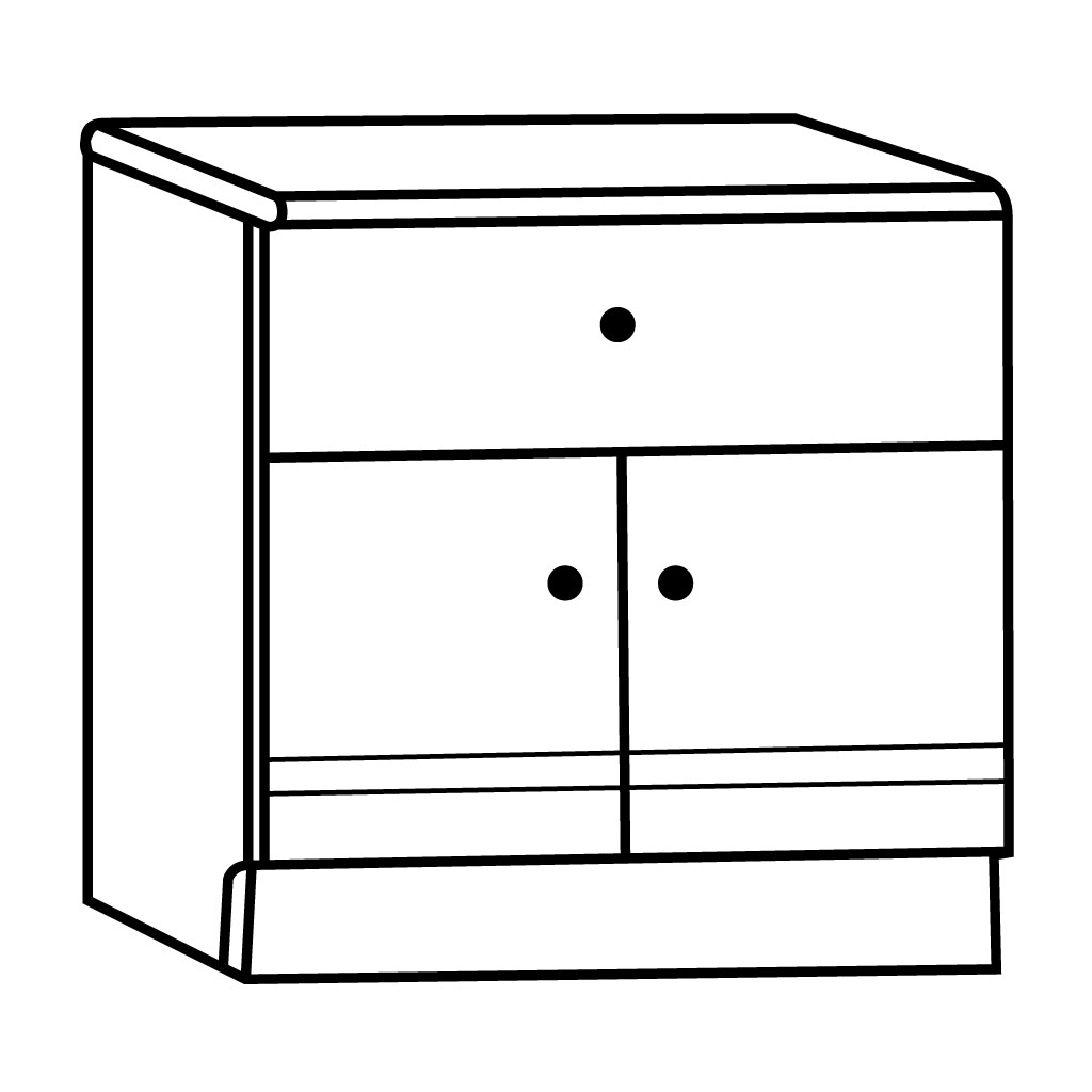 Bonito 60cm base cupboard with drawer White