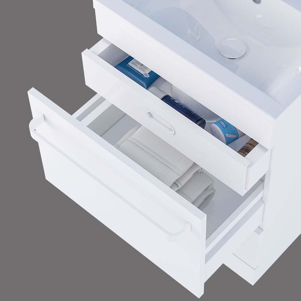 Oslo 44 unit with internal drawer High Gloss White