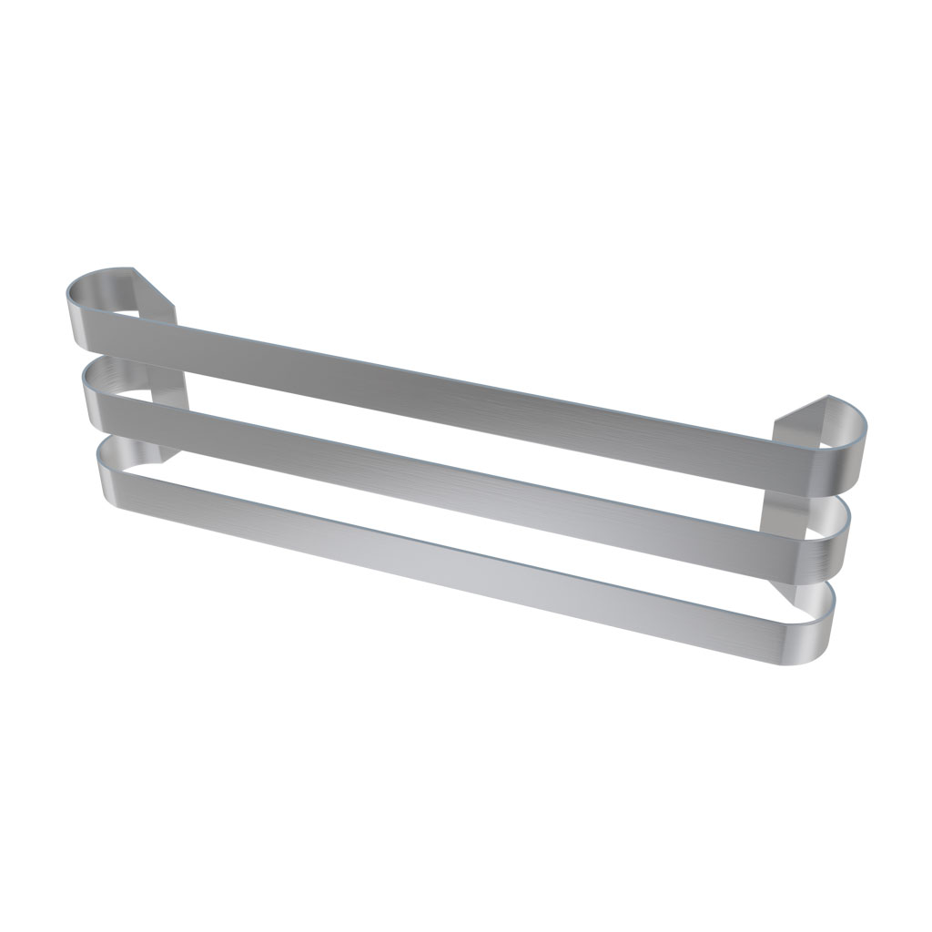 Curved Triple Towel Hanger 565mm Brushed Stainless Steel