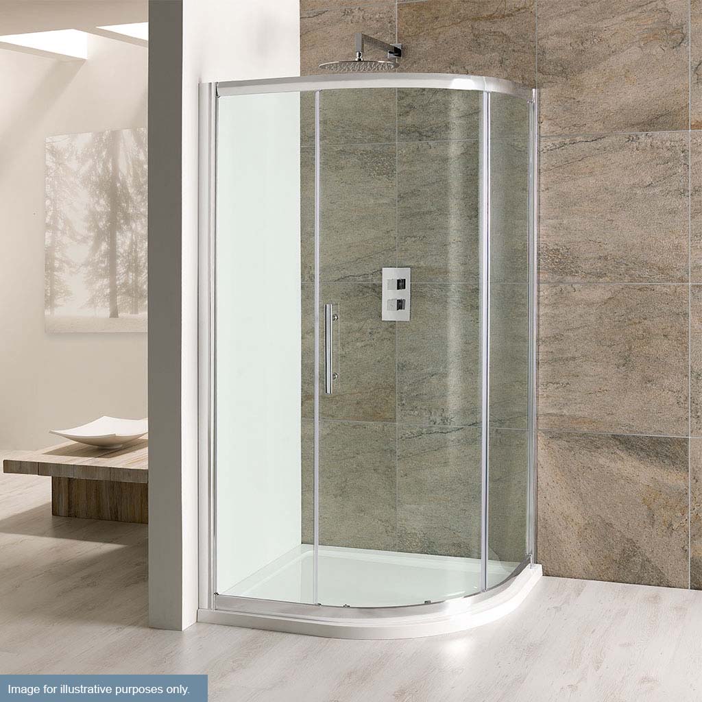 Volente Bow Fronted 900mm x 900mm Quadrant Shower Tray for 58.008 Shower Enclosure - White
