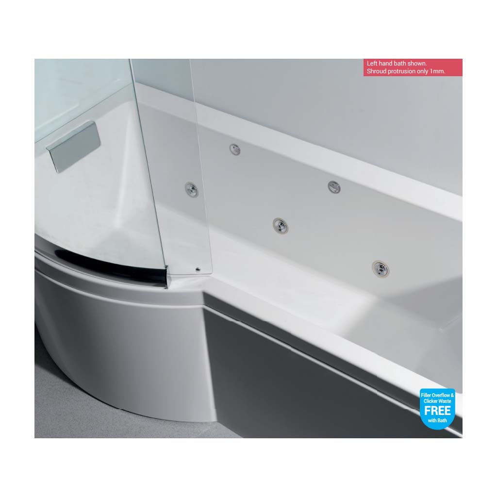 Celsius showerbath RH with C-Lenda System 1 White/chrome