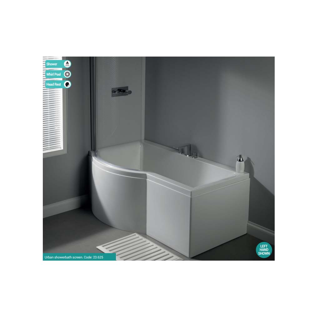 Urban Showerbath 1500 front panel 5mm White