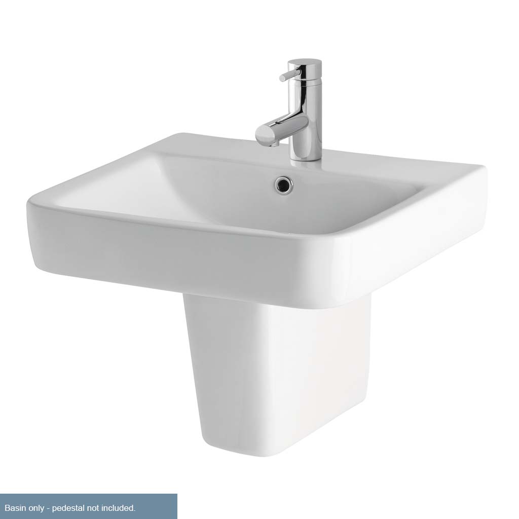 Crowthorne 56cm x 45cm 1 Tap Hole Ceramic Basin with Overflow - White