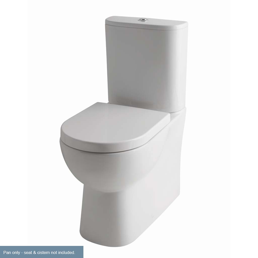 Farringdon Close Coupled Back To Wall WC Pan with Fixings - White