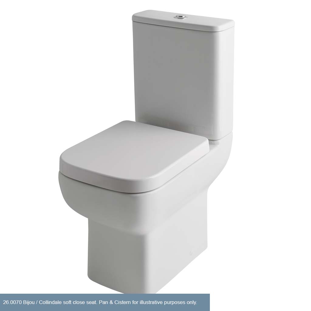 Bijou Square Soft Close Toilet Seat - White