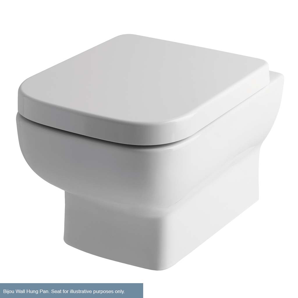 Bijou Wall Hung WC Pan with Fixings - White