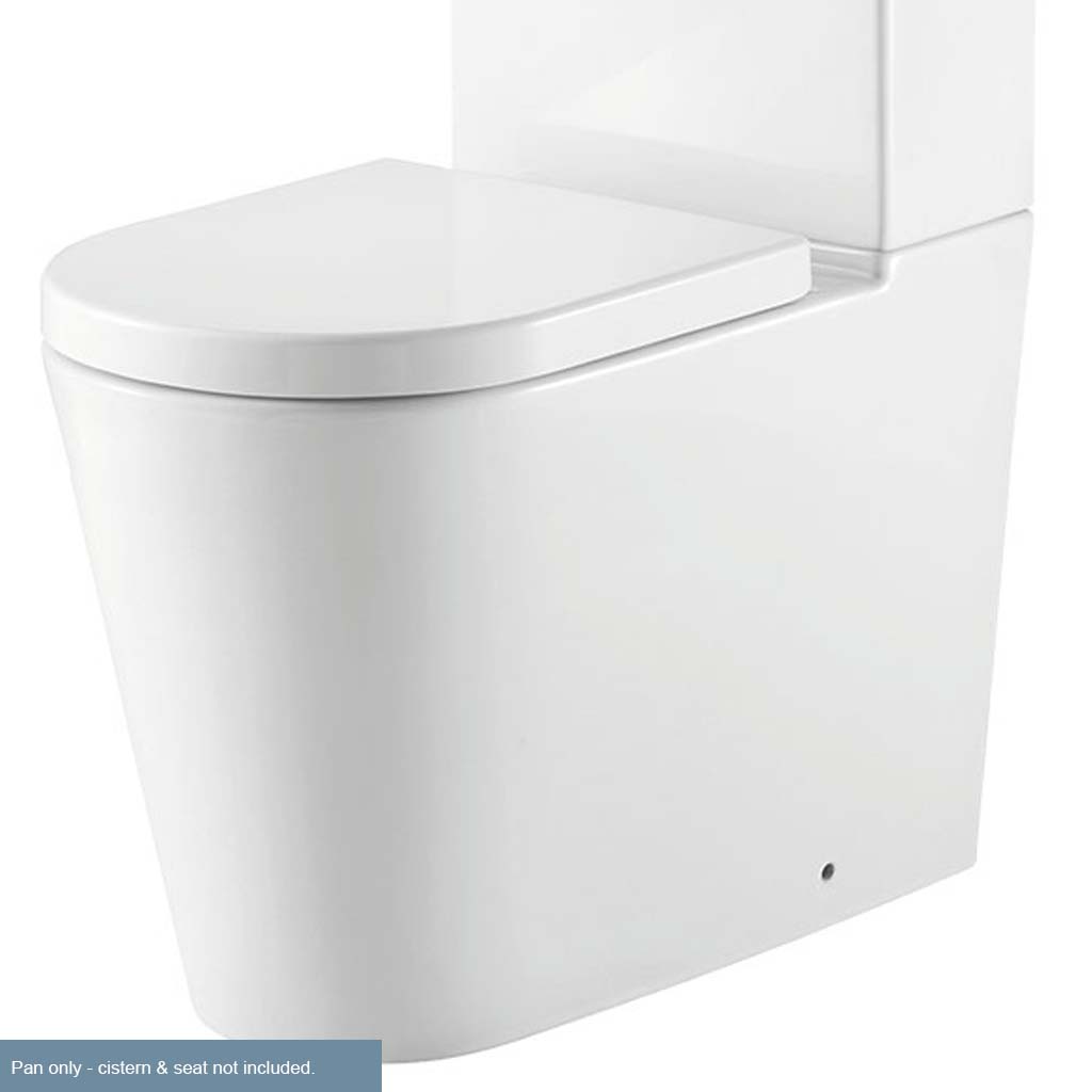 Metro Short Projection Comfort Height Close Coupled Back To Wall WC Pan with Fixings - White