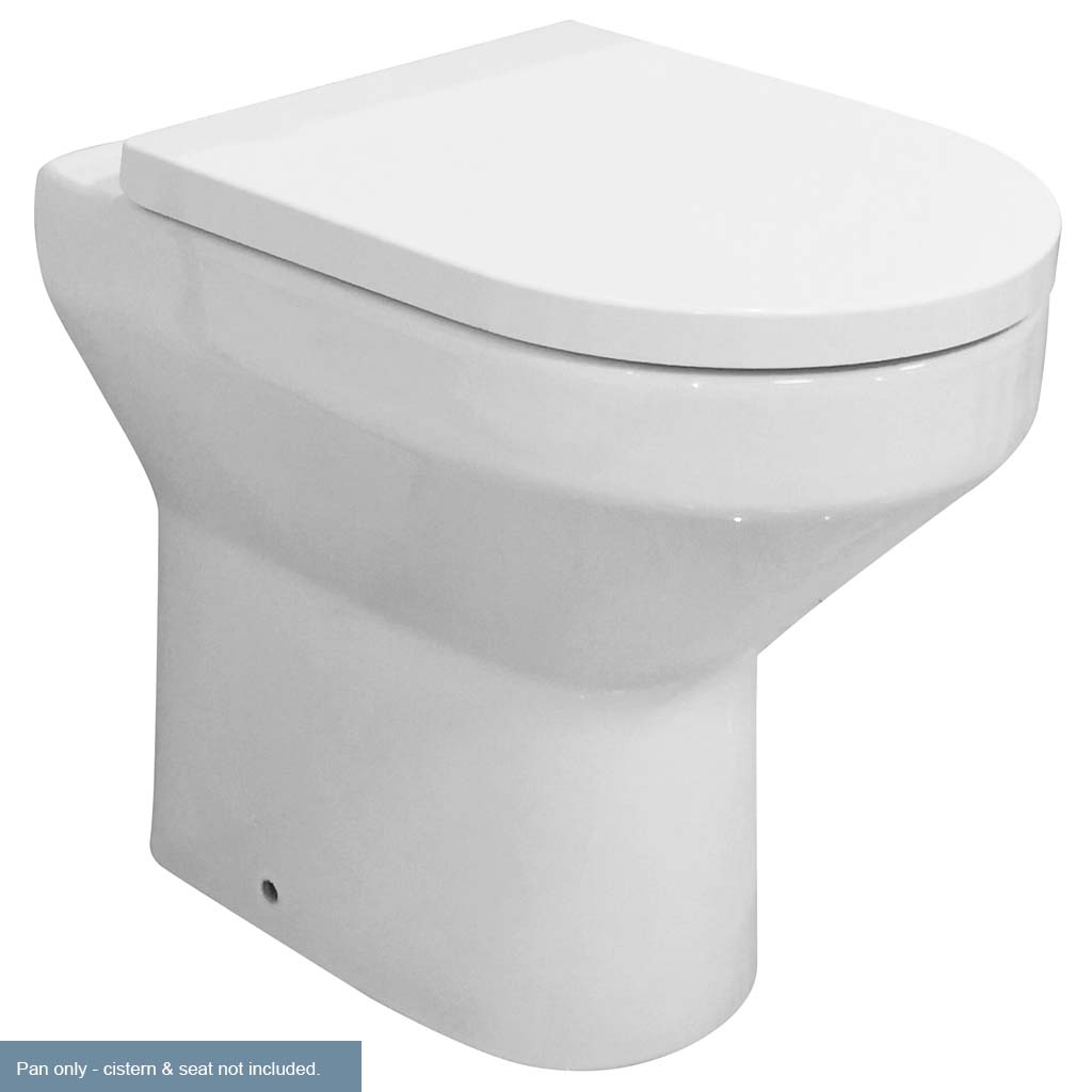 Kenley Comfort Height Back To Wall WC Pan with Fixings - White