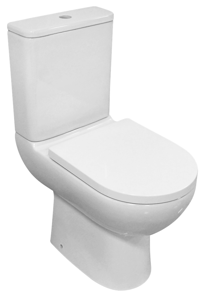 Osterley Comfort Height Close Coupled Eco Vortex WC Pan with Fixings - White