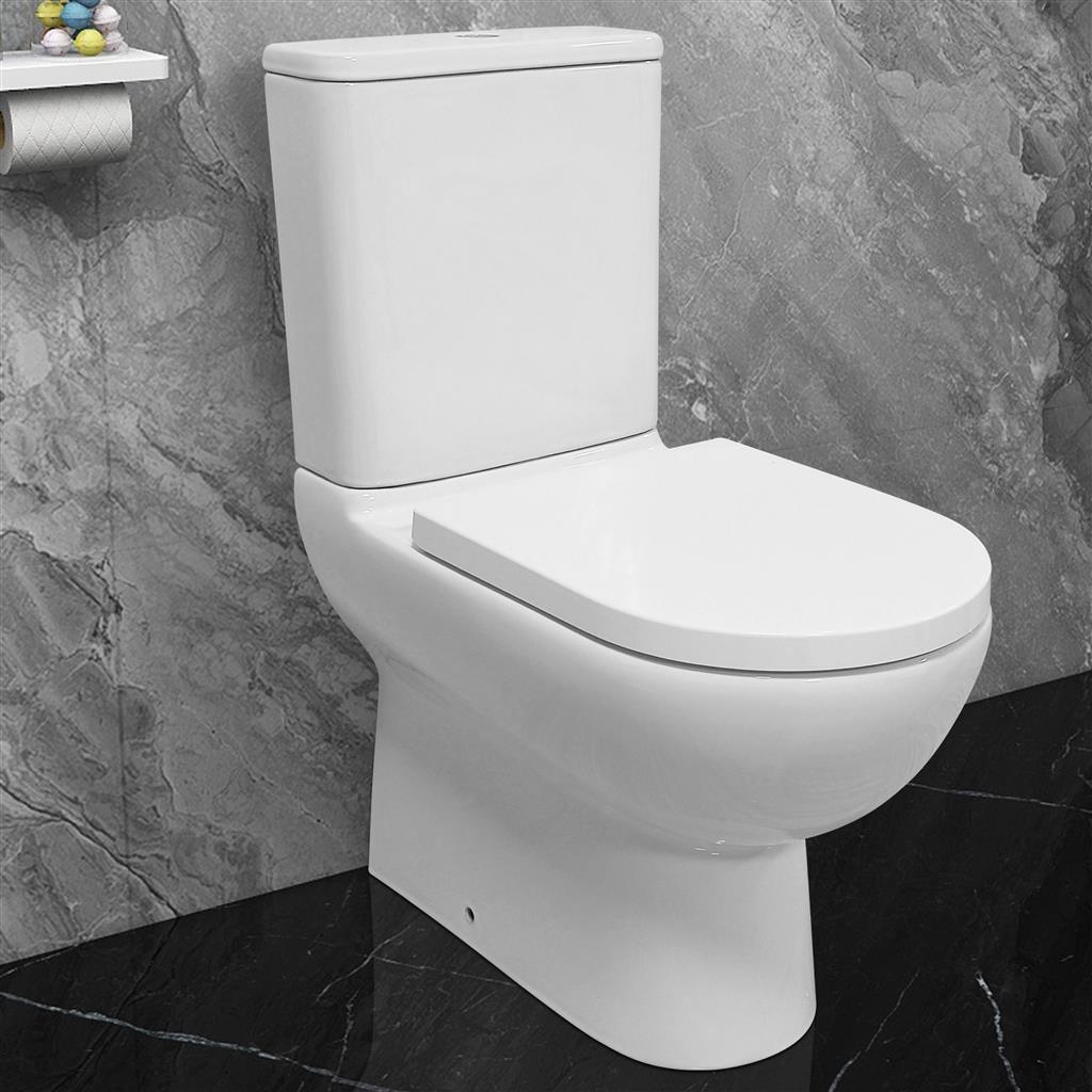 Osterley Comfort Height Close Coupled Back To Wall Eco Vortex WC Pan with Fixings - White