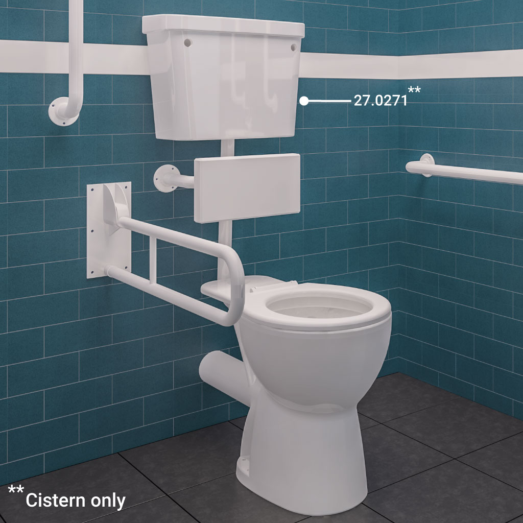 Cistern from low level Doc-M pack push flush White