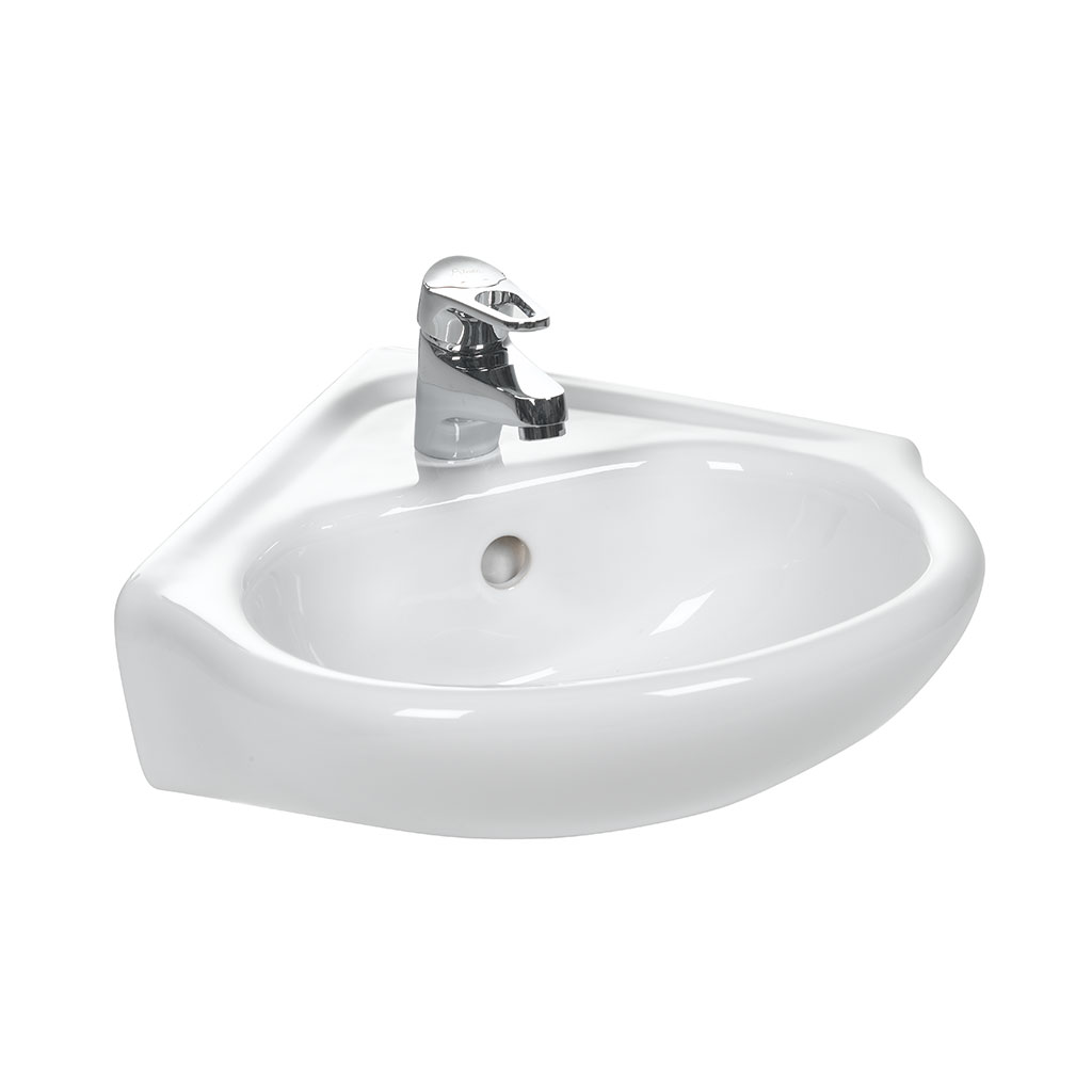 Kompact 45cm x 45cm 1 Tap Hole Cloakroom Basin with Overflow - White