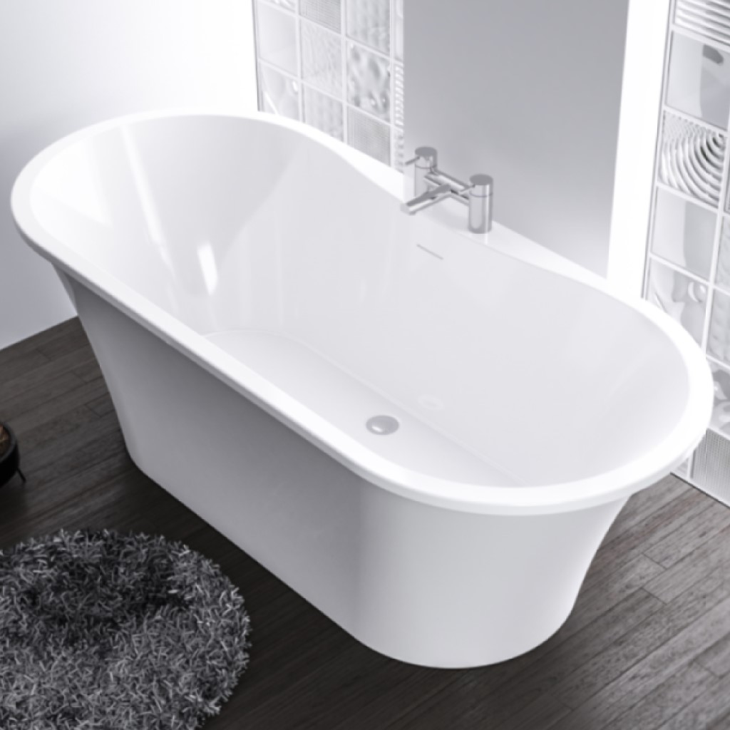 Margravine 1660 x 730 x 570mm Freestanding Bath inc Waste - White