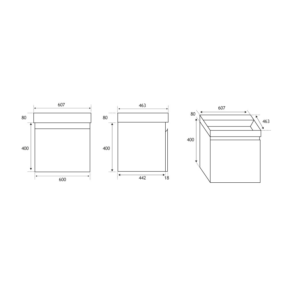 Gravina 60 Single drawer Wall Hung Unit 