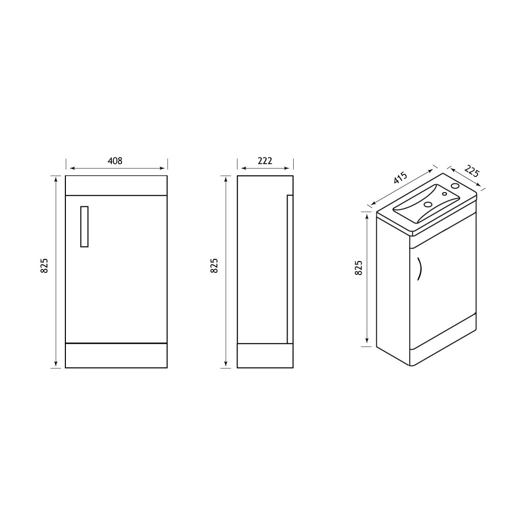 Cavone 40cm Single Door base unit