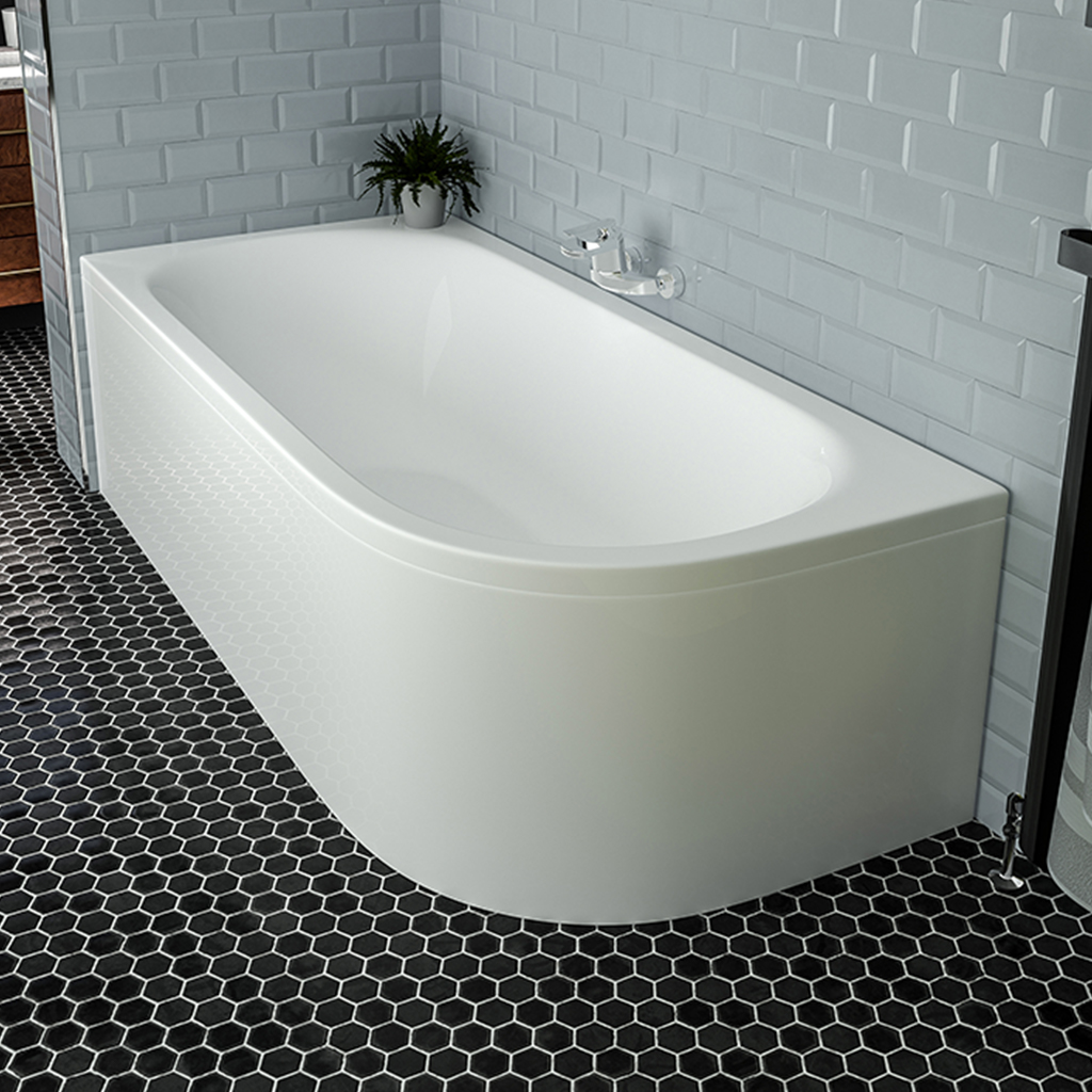 Biscay Double Ended (DE) 1700 x 750 x 440mm 5mm Bath - White