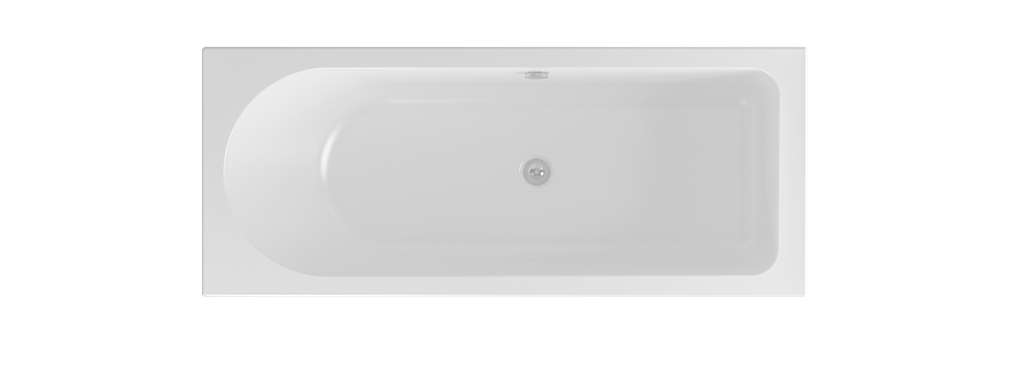Biscay 1700 x 750 x 440mm Left hand (LH) Straight 5mm Shower Bath - White