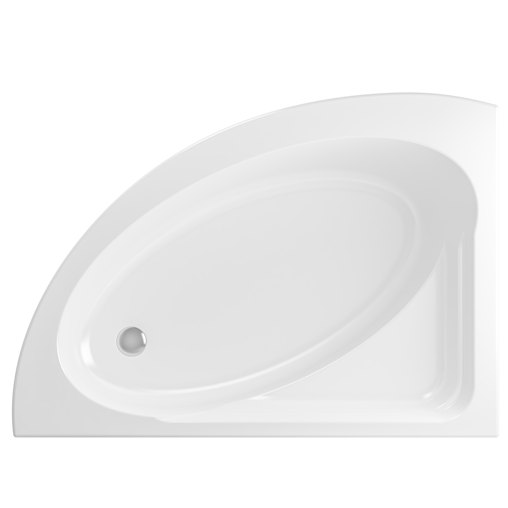 Lundy 1500 x 1040 x 420mm Right Hand (RH) Offset Corner 5mm Bath - White
