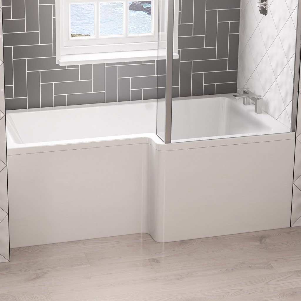 Portland L - Shape front bath panel 1600x560mm - White