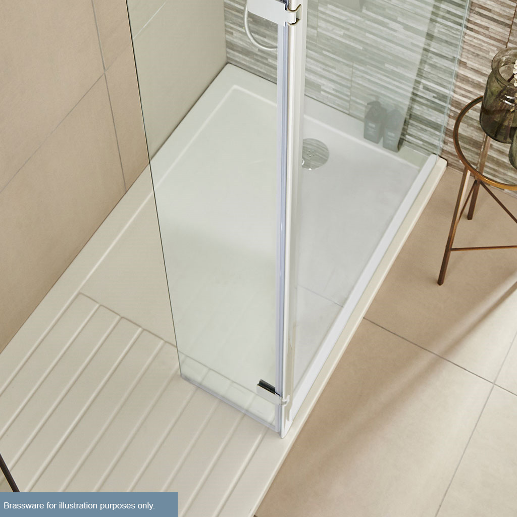 Vantage Plan D 1700mm x 700mm Walk In Shower Tray - White