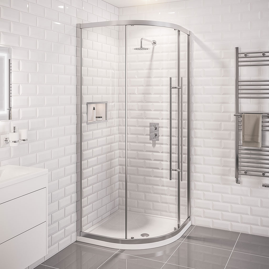 Vantage 2000 Easy Clean 1000x1000mm Single Door Quadrant Shower Enclosure - Chrome