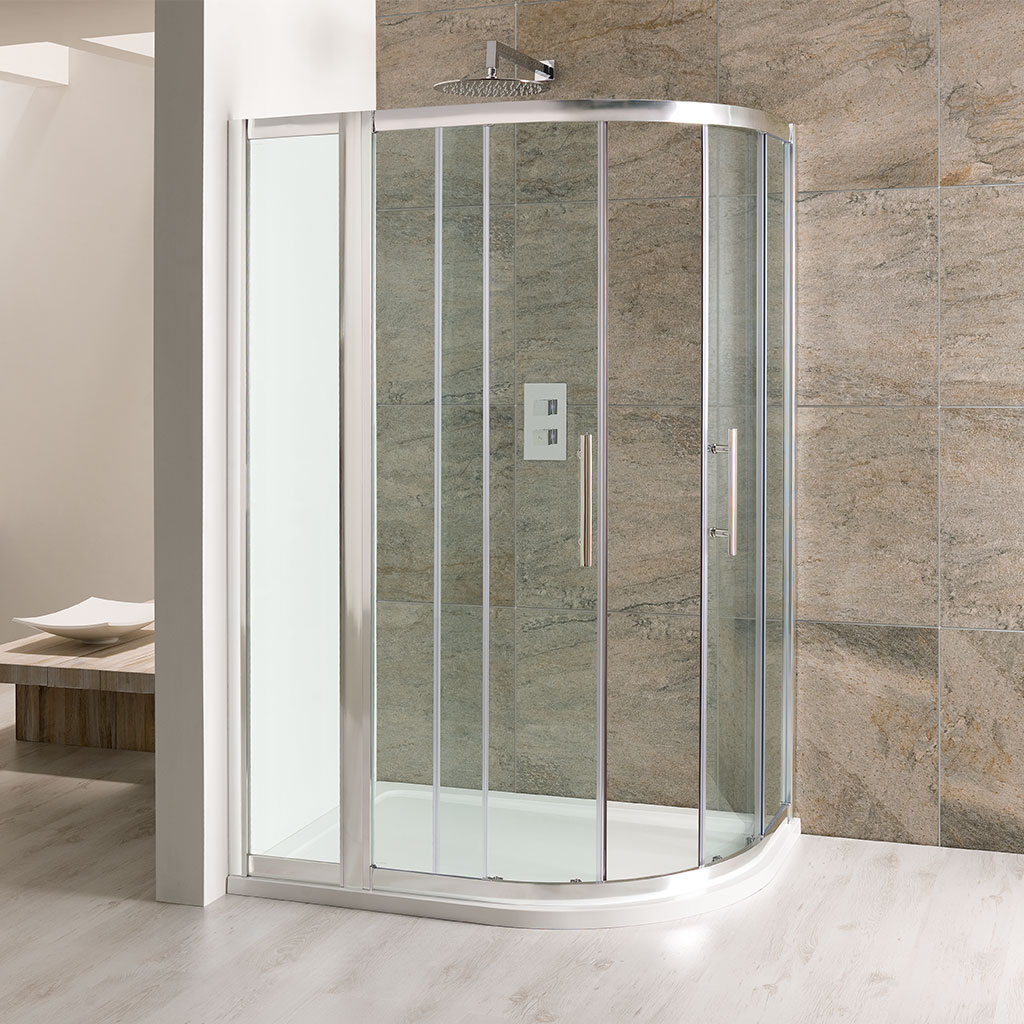 Volente 1850mm x 300mm Inline Shower Panel - Chrome