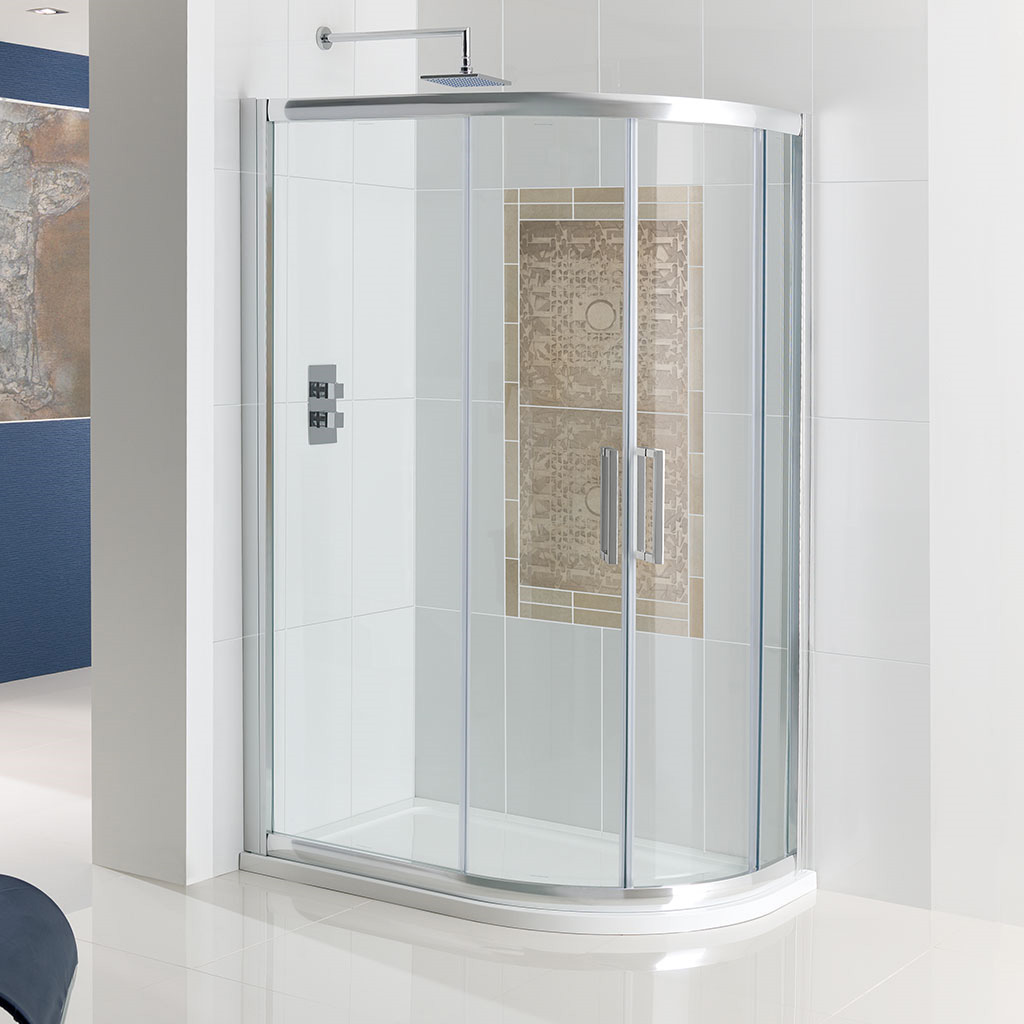 Corniche Easy Clean 1000x900mm Offset Quadrant Shower Enclosure - Chrome