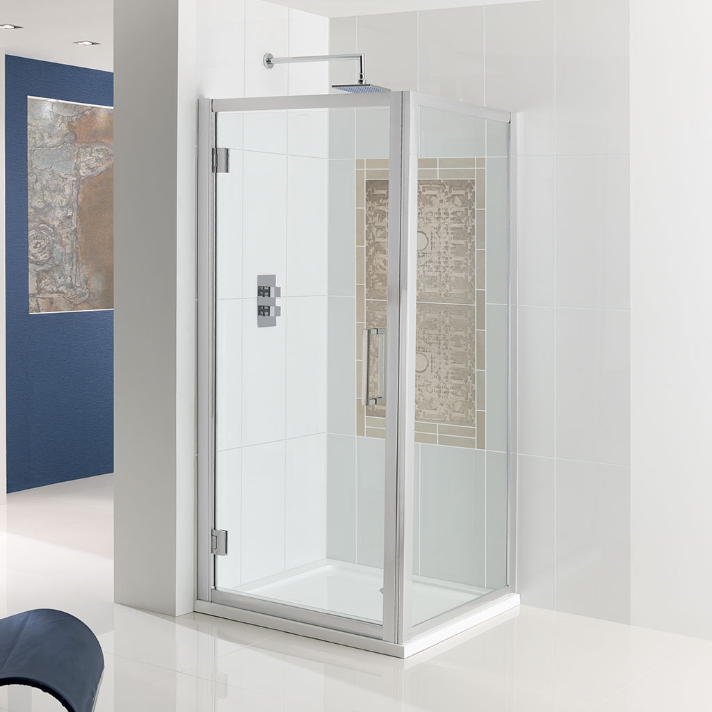 Corniche Easy Clean 1950mm x 1000mm Hinge Shower Door - Chrome