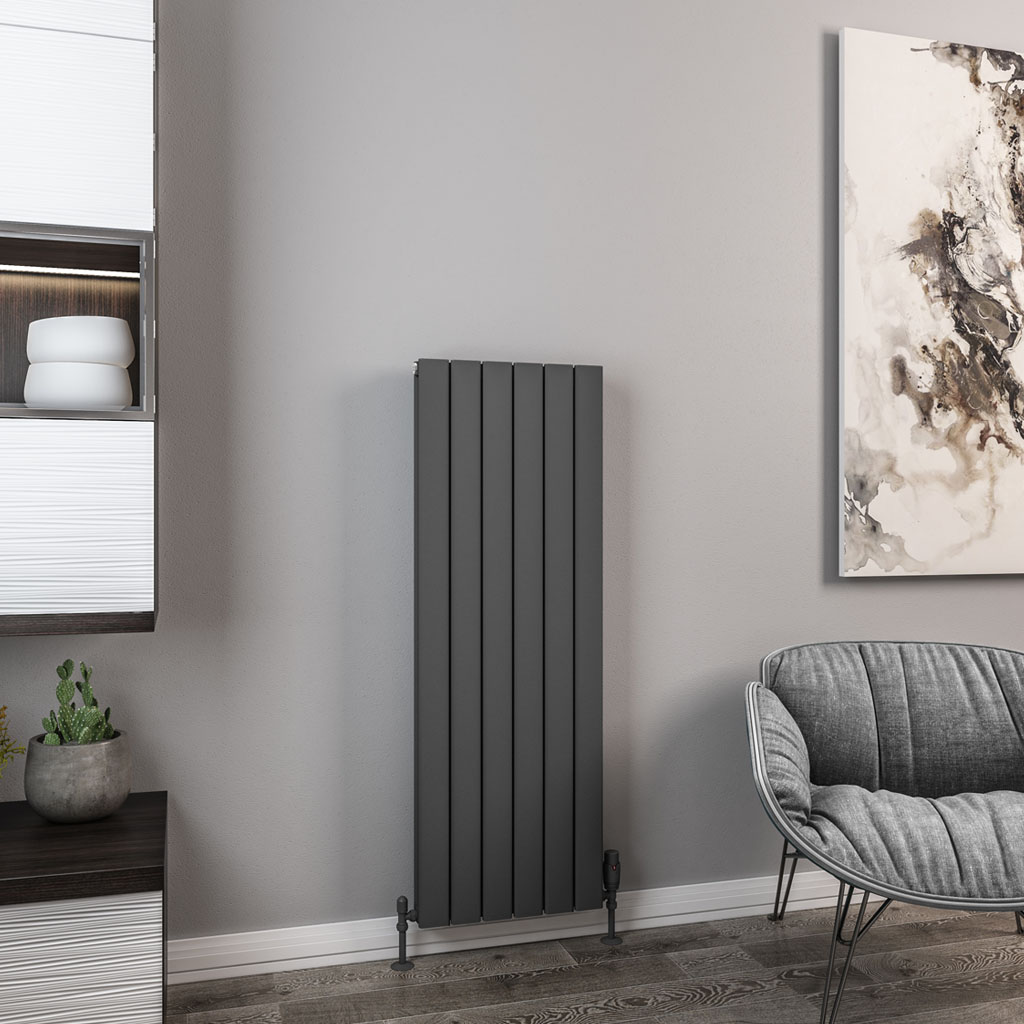 Hadleigh 1200 x 415 Aluminium Radiator Matt Anthracite