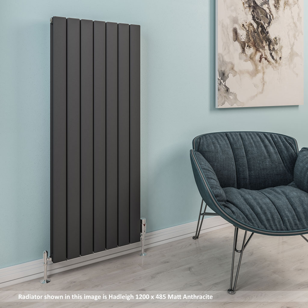 Hadleigh 1200 x 485 Aluminium Radiator Matt Anthracite