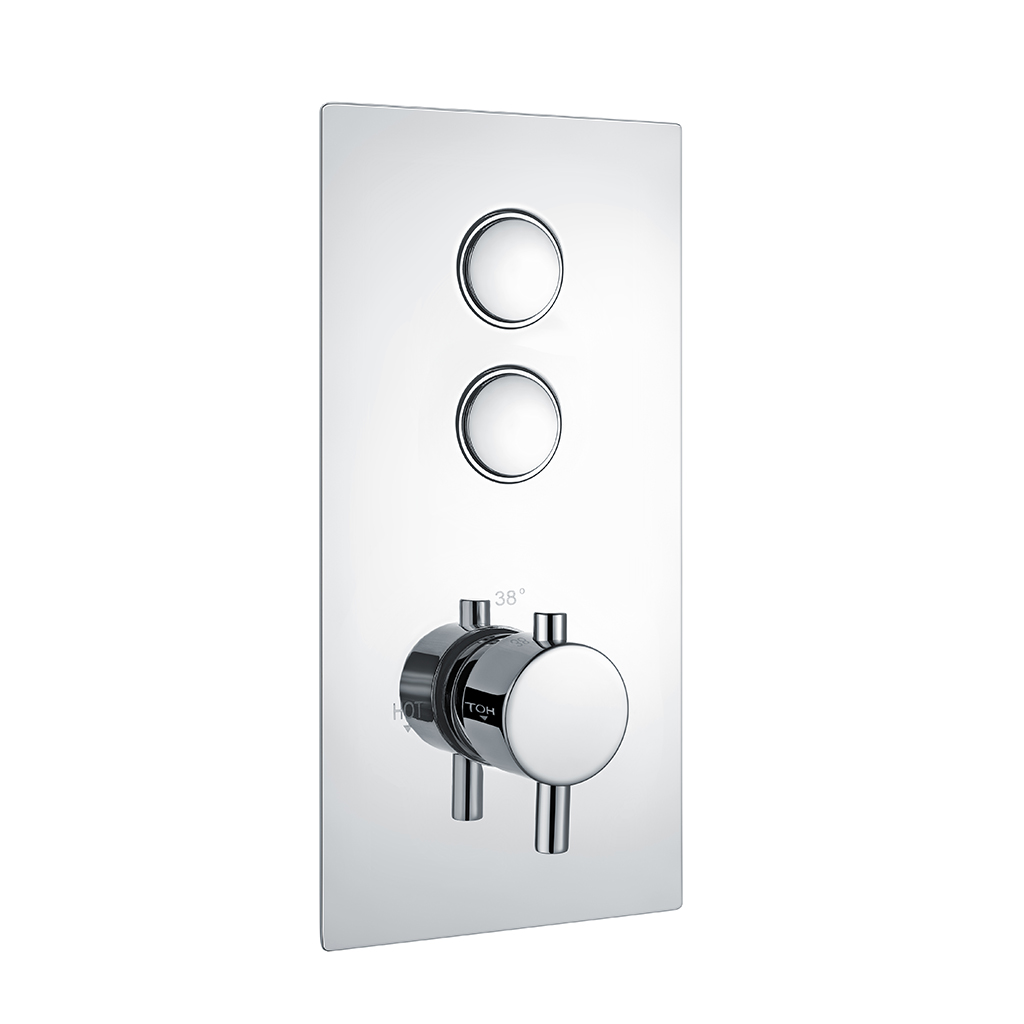 Round Concealed Ther.Double Push But.Shower Valve