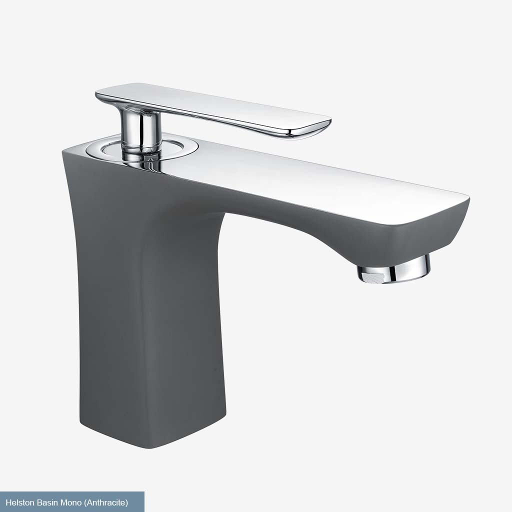 Helston Basin Mono Tap with Waste Gloss Anthracite