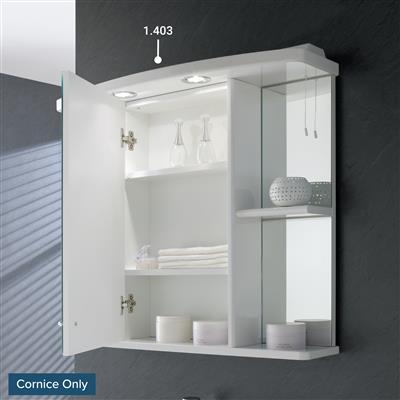 80cm light cabinet cornice, 2 spots White