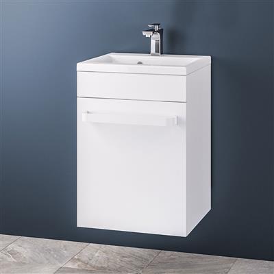 Oslo 44 wall hung unit with internal drawer High Gloss White
