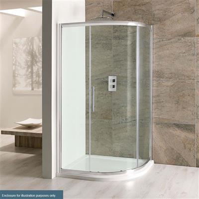 Volente Bow Fronted 1000mm x 1000mm Quadrant Shower Tray for 58.009 Shower Enclosure - White