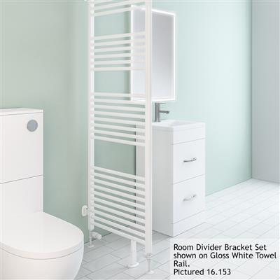 Room Divider Bracket Set for Towel Rails White