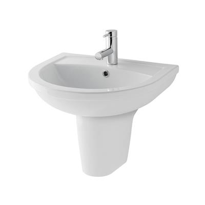 Dura 45cm x 36cm 1 Tap Hole Ceramic Basin with Overflow & Fixings - White