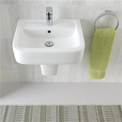 Crowthorne 50cm x 40cm 1 Tap Hole Ceramic Cloakroom Basin with Overflow & Fixings - White