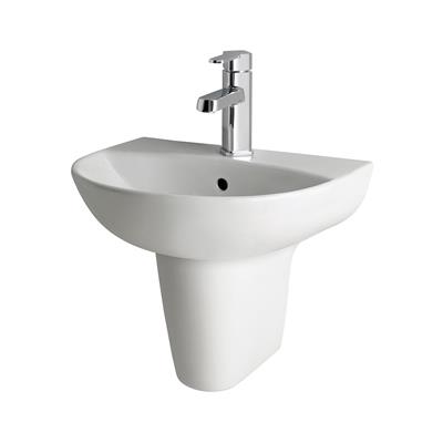 Farringdon 50cm x 40cm 1 Tap Hole Ceramic Cloakroom Basin with Overflow & Fixings - White